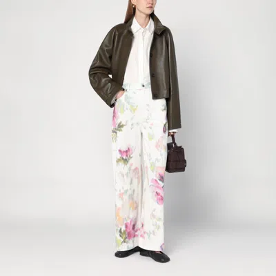 Loewe White Jeans With Floral Digital Print