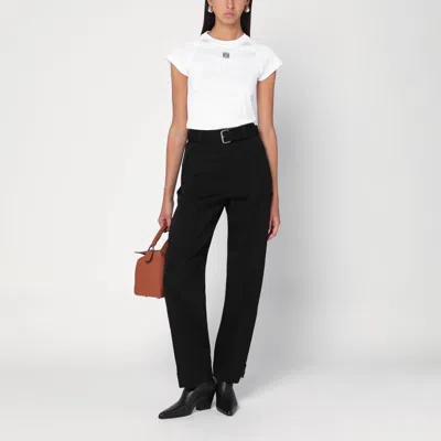 Loewe White Cotton-blend T-shirt With Anagram Logo