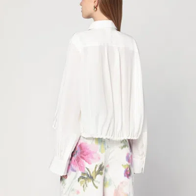Loewe White Balloon-sleeve Silk Shirt