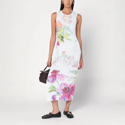 Loewe Ribbed Floral-print Silk And Cotton-blend Jersey Midi Dress In Multi