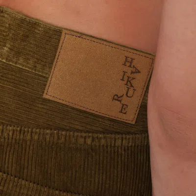Haikure Wide Moss Green Corduroy Trousers In Brown