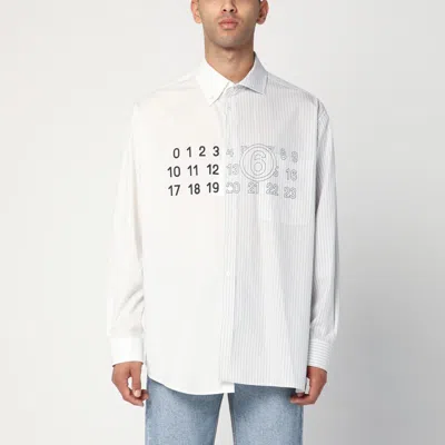Mm6 Maison Margiela Split Design Button-down Collar Shirt In White
