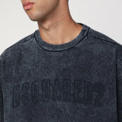 Dsquared2 Washed Grey T-shirt With Logo Men In Gray