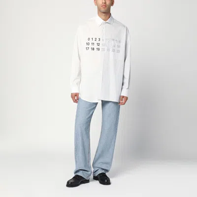 Mm6 Maison Margiela Split Design Button-down Collar Shirt In White