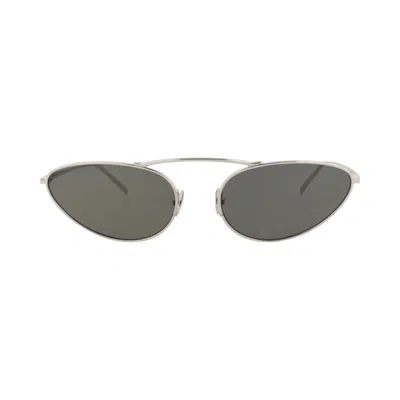 Pre-owned Saint Laurent Oval Sunglasses 'silver/grey' | Women's Size Onesize