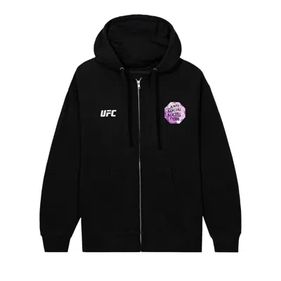 Pre-owned Anti Social Social Club X Ufc Conned Zip Up Hoodie 'black' | Men's Size M