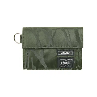 Pre-owned Palace X Porter-yoshida & Co. Tanker Wallet 'olive/jacquard' | Green | Men's Size Onesize