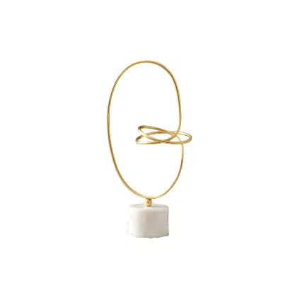 Marleth Gold / White Golden Cosmic Decor – Gold & Marble Sculptural Accent