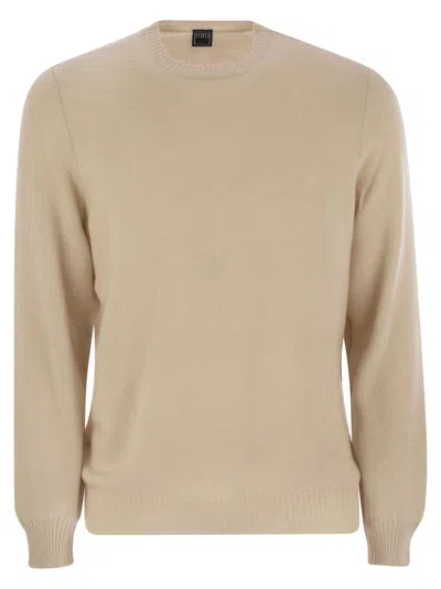 Fedeli Argentina - Baby Cashmere Crew-neck Sweater In Nude