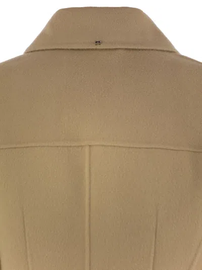 Sportmax Egeo Tight Fitting Wool Caban In Brown