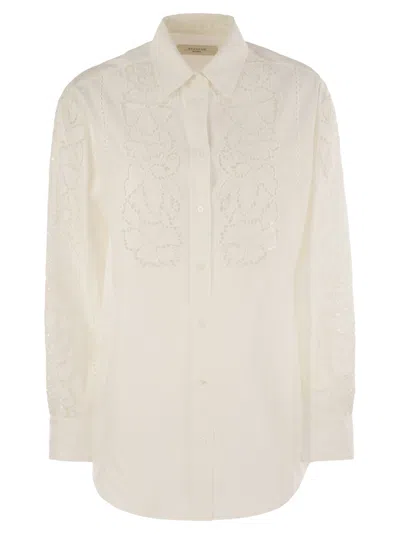 Weekend Max Mara Elmi Embroidered Soft Poplin Shirt