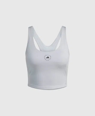 Stella Mccartney Truestrength Yoga Cropped Tank In White