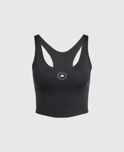 Stella Mccartney Truestrength Yoga Cropped Tank In Black