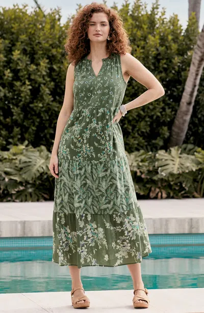 Jjill J.jill Tiered Printed Maxi Dress