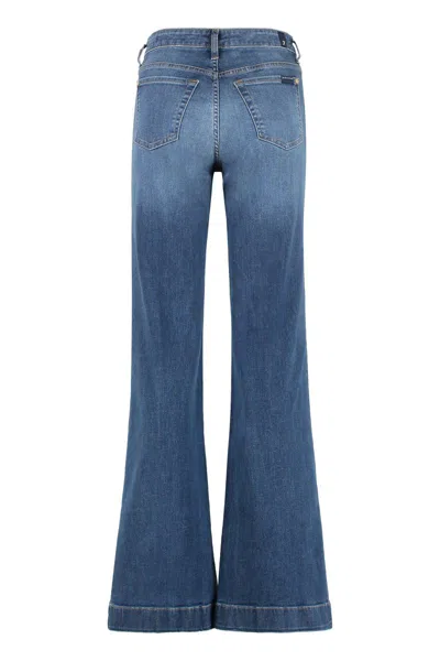 7 For All Mankind Modern Dojo High-rise Flared Jeans In Blue