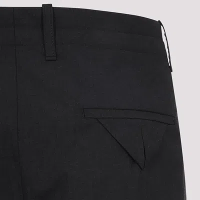 Bottega Veneta Straight Wool Casual Pants In Black