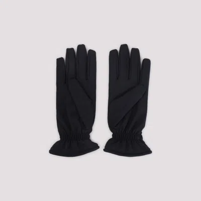 Brioni Cashmere Blend Gloves Elastic Cuffs In Black