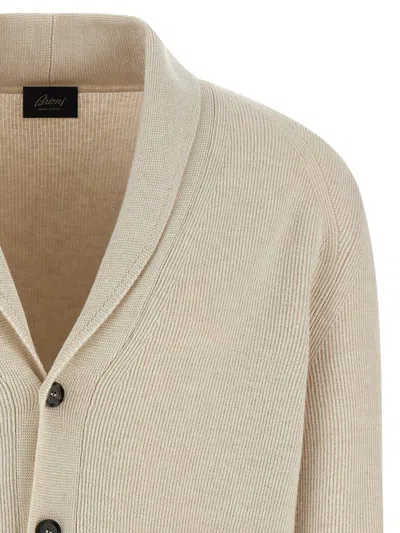 Brioni Ribbed Texture Shawl Collar Front Pockets
