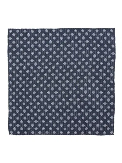 Brunello Cucinelli Geometric-pattern Silk Scarf In Blue