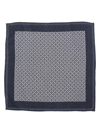 Brunello Cucinelli Geometric-pattern Silk Scarf In Blue