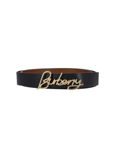 Burberry Adjustable Reversible Belts Smooth Finish In Black