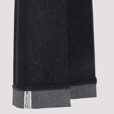 Burberry Straight Leg Rolled Cuff Denim Trousers In Black