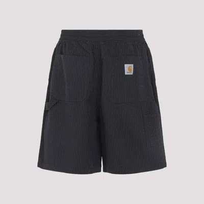 Carhartt Wip Embroidered Cotton Toland Short In Black
