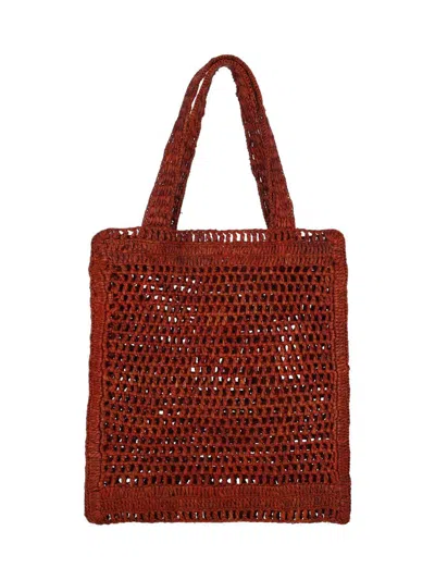 Chloé Clay Brown Raffia Summer Banana Tote Bag