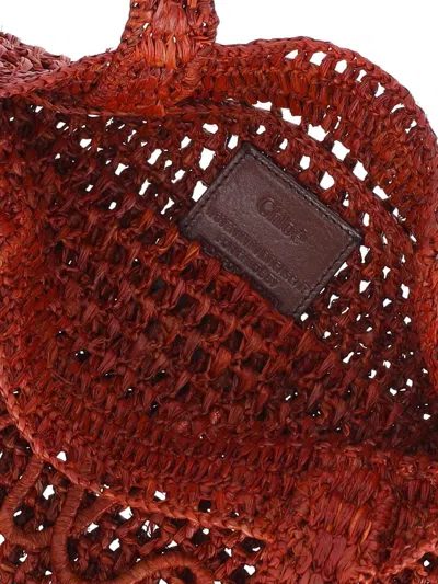 Chloé Clay Brown Raffia Summer Banana Tote Bag