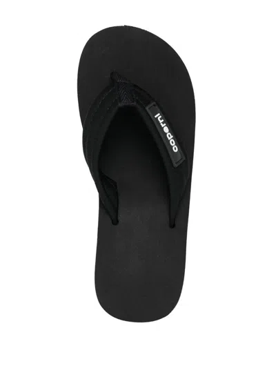 Coperni Wedge Heel Platform Sandals With Thong Strap In Black