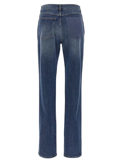Fabiana Filippi Straight Leg Jeans With Front And Back Pockets In Blue