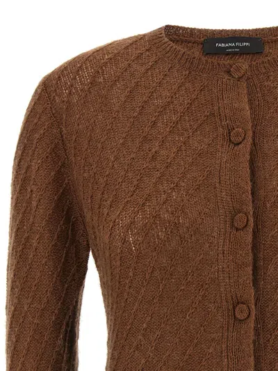 Fabiana Filippi Sequin Crochet Cardigan Sweaters And Cardigans Brown In Brown