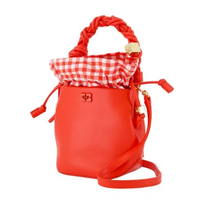 Ganni Bou Bucket Mini Purse In Red