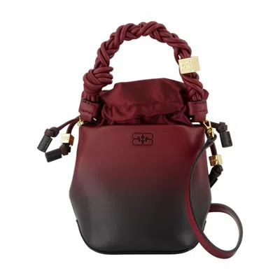 Ganni Mini Bou Bucket Bag In Red