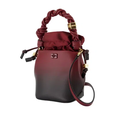 Ganni Mini Bou Bucket Bag In Red