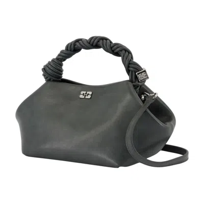 Ganni 'bou' Grey Handbag With Adjustable And Removable Shoulder Strap In Black