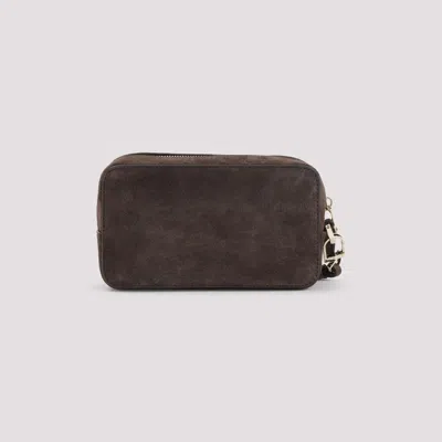 Giorgio Armani Brown Leather Belt Bag With Zip Closure