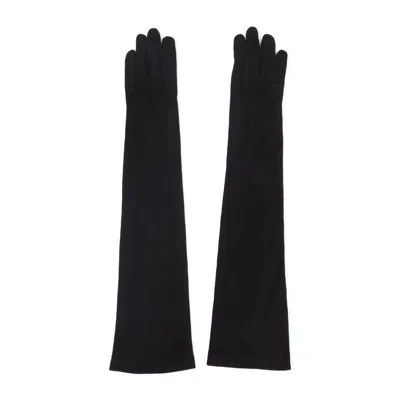 Giorgio Armani Long Suede Gloves In Black