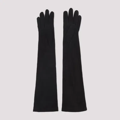 Giorgio Armani Long Suede Gloves In Black