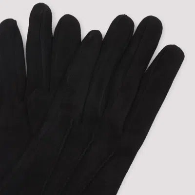 Giorgio Armani Long Suede Gloves In Black