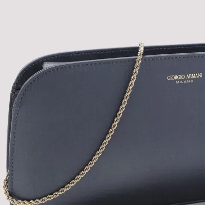 Giorgio Armani Grey Handbag With Delicate Chain Strap In Blue