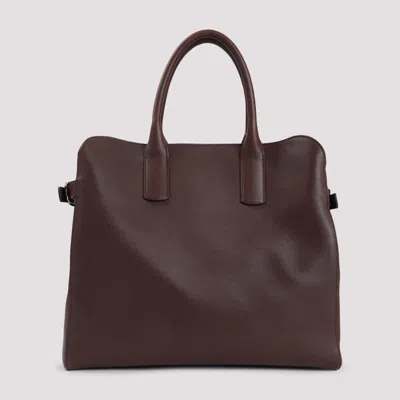 Giorgio Armani Calf Leather Shoulder Bag Men In Brown