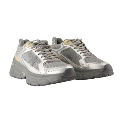 Golden Goose Laminated Leather Suede And Net Sneakers