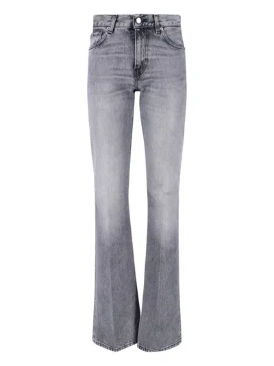 Haikure Straight Leg Trousers With Belt Loops In Gray