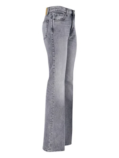 Haikure Straight Leg Trousers With Belt Loops In Gray