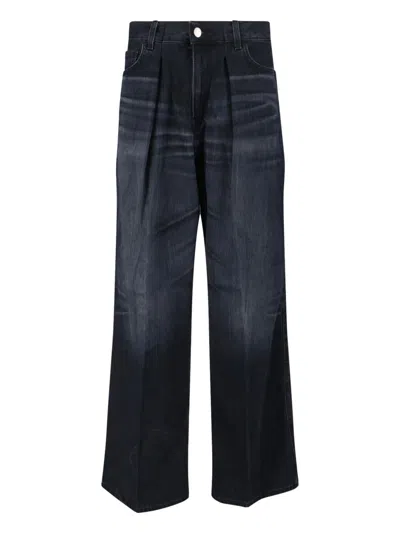 Haikure Black Jeans With Belt Loops And Logo Patch On The Rear