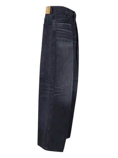 Haikure Black Jeans With Belt Loops And Logo Patch On The Rear