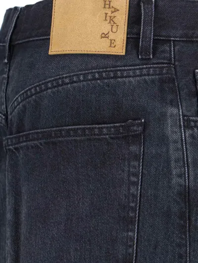 Haikure Black Jeans With Belt Loops And Logo Patch On The Rear