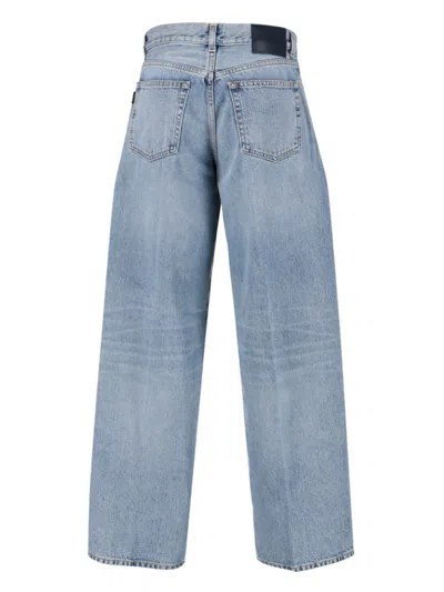 Haikure Straight Leg Trousers Belt Loops In Blue