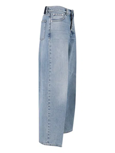 Haikure Straight Leg Trousers Belt Loops In Blue